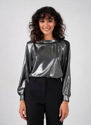 Top stretch manches longues argent ESPERANCE femme