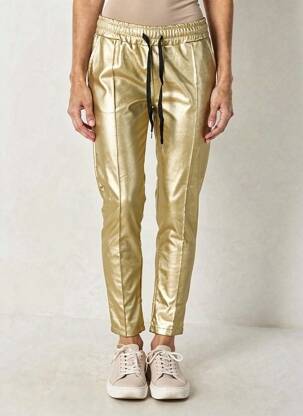 Pantalon slim taille élastique taille normale or SAISON DU VENT femme