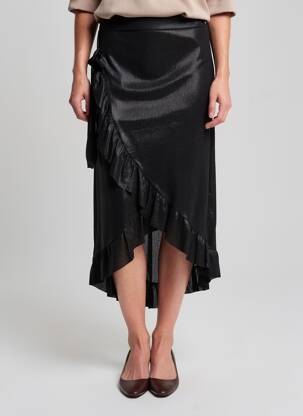 Jupe mi-longue stretch noir ESPERANCE femme