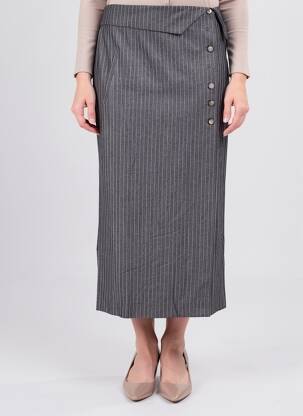 Jupe mi-longue taille normale gris ADORE femme