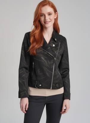 Veste casual col tailleur noir H F WOMAN COLLECTION femme