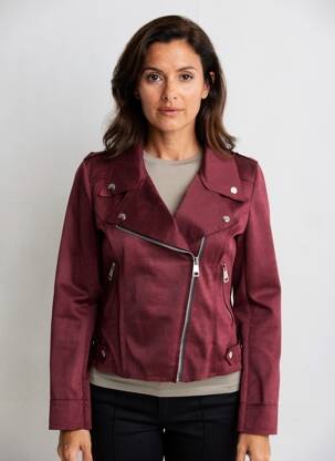 Veste chic manches longues rouge JOLIFLY & JUSTINE Y femme