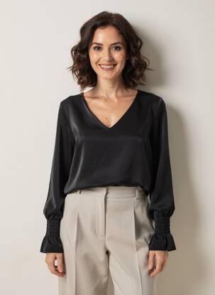 Blouse manches longues manches longues noir ESTEE BROWN femme