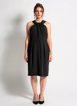 Robe mi-longue sans manche sans manche noir LUISA CERANO femme