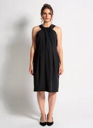 Robe mi-longue sans manche sans manche noir LUISA CERANO femme