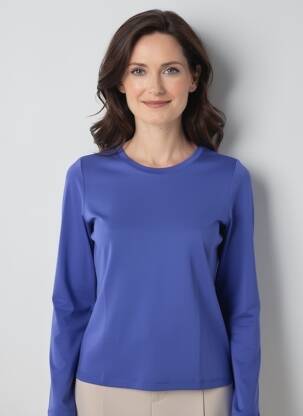 Top col rond manches longues bleu FABER femme