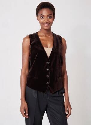 Gilet sans manche coupe cintrée marron GERARD DAREL femme