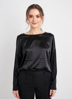 Top col rond manches longues noir OSCALITO femme