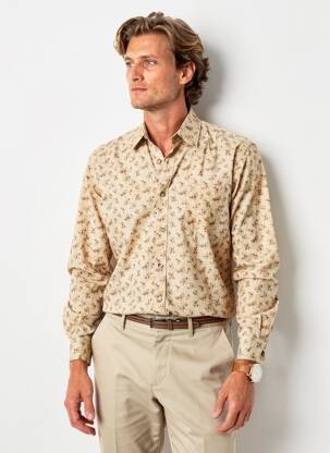 Chemise manches longues manches longues beige SERGE BLANCO homme