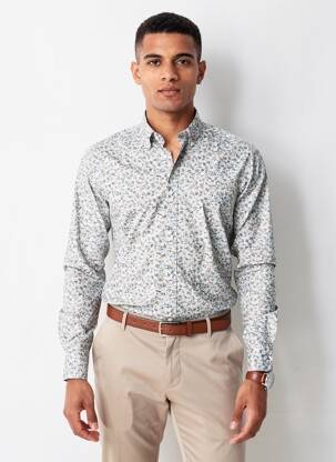 Chemise manches longues imprimé fantaisie bleu EDEN PARK homme