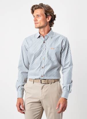 Chemise manches longues imprimé fantaisie bleu NEW ZEALAND AUCKLAND homme