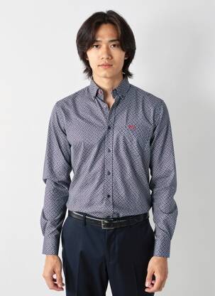 Chemise manches longues imprimé fantaisie bleu NEW ZEALAND AUCKLAND homme