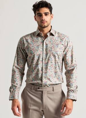Chemise manches longues imprimé fantaisie gris SERGE BLANCO homme
