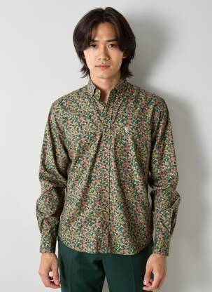 Chemise manches longues coupe droite vert SERGE BLANCO homme