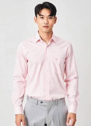 Chemise manches longues imprimé fantaisie rose SERGE BLANCO homme