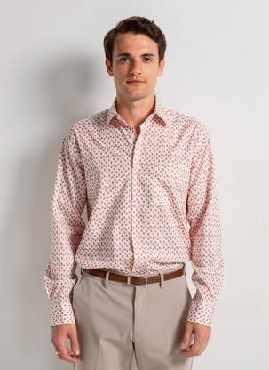 Chemise manches longues imprimé fantaisie rouge SERGE BLANCO homme