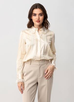 Chemisier coupe droite manches longues beige ALEXIS MABILLE femme