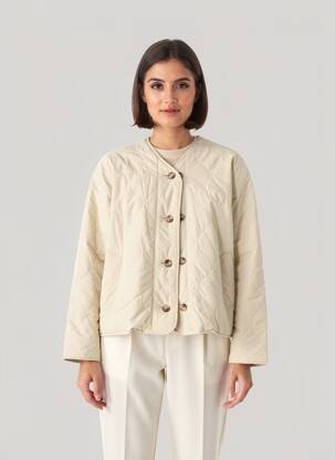 Veste casual coupe droite beige GRACE & MILA femme