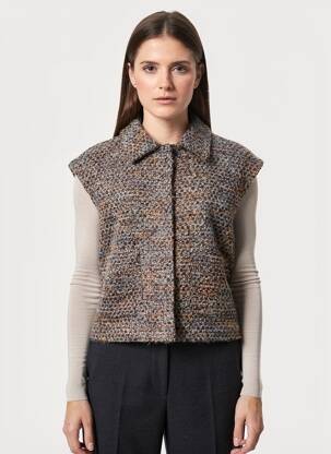 Veste casual coupe droite marron LA PETITE ETOILE femme
