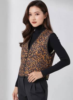 Veste casual coupe droite beige LEON & HARPER femme