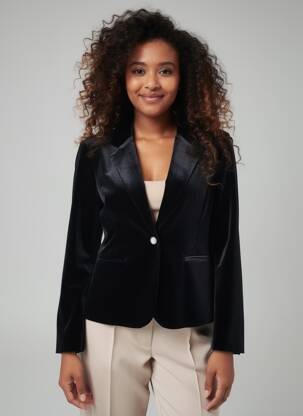 Blazer coupe cintrée noir ICHI femme