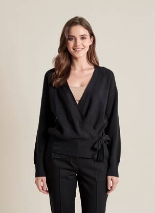 Gilet manches longues stretch noir OBJECT femme