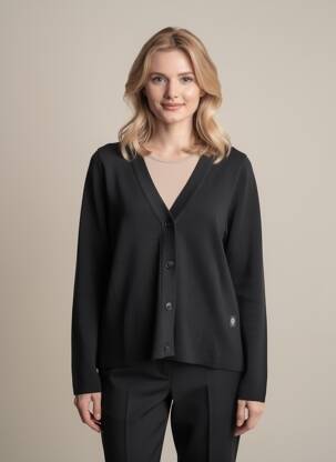 Gilet manches longues fermeture boutonnée sur le devant noir OBJECT femme