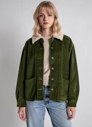 Veste casual coupe droite vert ICHI femme