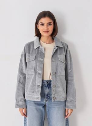 Veste casual poches gris THINKING MU femme