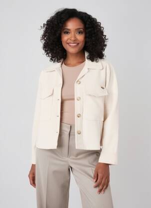 Veste casual coupe droite beige PAKO LITTO femme