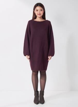 Robe pull coupe droite manches longues violet KARMA KOMA femme