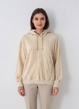 Sweat-shirt à capuche manches longues manches longues beige GRAINE femme