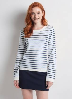 Pull coupe cintrée manches longues blanc LA PETITE ETOILE femme