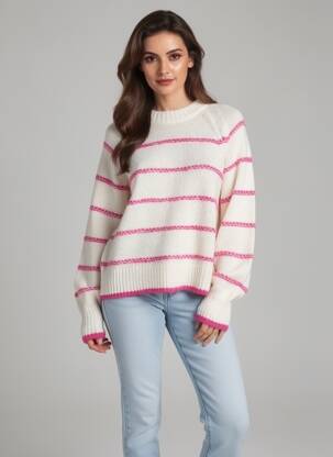 Pull coupe droite manches longues violet PIECES femme