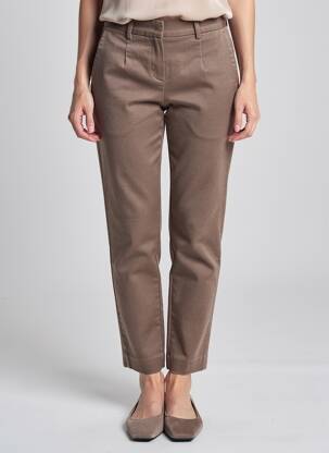 Pantalon chino poches taille haute marron OBJECT femme