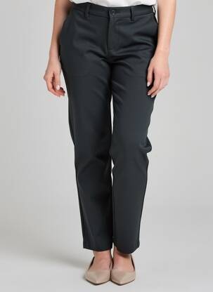 Pantalon chino fermeture zippée sous rabat boutonné taille normale gris DSTREZZED femme