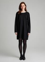 Robe pull stretch manches longues noir ICHI femme