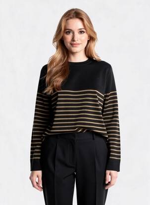 Pull resserrée sur le bas manches longues noir BASK IN THE SUN femme