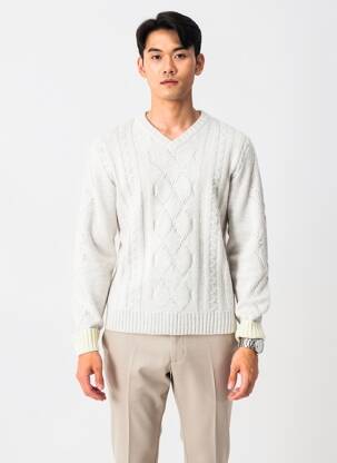 Pull col v manches longues gris SCOTCH & SODA homme