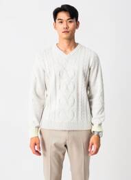 Pull col v manches longues gris SCOTCH & SODA homme