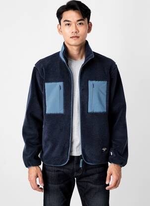 Veste casual coupe droite bleu THINKING MU homme