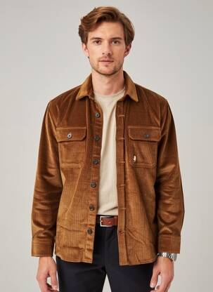 Veste casual fermeture boutonnée sur le devant beige MCS homme