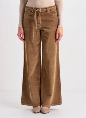 Pantalon flare stretch taille haute marron OBJECT femme