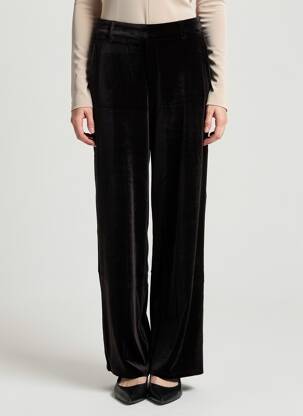 Pantalon large poches taille normale noir OBJECT femme