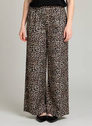 Pantalon large tissage popeline taille haute noir OBJECT femme