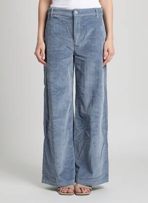 Pantalon flare stretch taille normale bleu THINKING MU femme