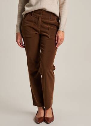 Pantalon slim taille haute taille haute marron MARIE ILE DE RE femme