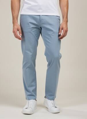Pantalon chino tissage popeline taille normale bleu TELERIA ZED homme