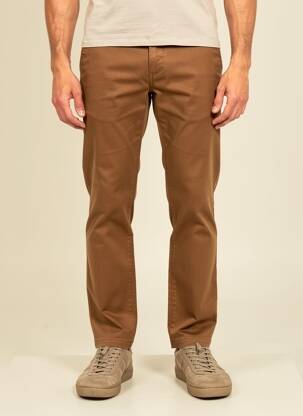 Pantalon chino tissage popeline taille normale marron TOMMY HILFIGER homme