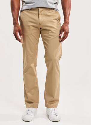 Pantalon chino tissage popeline taille normale marron TOMMY HILFIGER homme